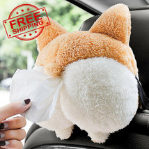 Cartoon Corgi Ass Tissue Box Soft Paper Towel Case Cute Car Seat Napkin Holder - £9.07 GBP