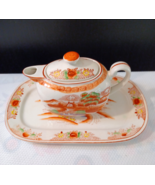 Mepoco Teapot and Tray Japan Orange Border &amp; Scene - €20,63 EUR