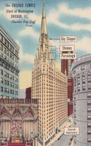 Chicago Temple Clark at Washington Illinois IL Postcard D14 - $2.99