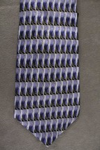 Modern Mens Accessory Fabric Necktie Tie 100% Italian Silk ZIONETTI Blue... - $20.96