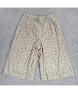 VTG Womens 80s Oro Solo Beach Square Pants 12 Beige Mesh Wide Leg Crop G... - $51.03