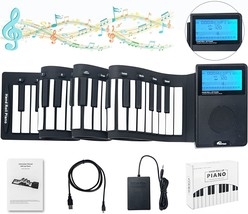 Surnuo Portable Roll Up 88 Keys Piano Keyboard With Lcd Display,, 88 Keys - £88.74 GBP