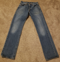 Vintage Levis 501 Jeans Mens 28x34 Blue Medium Wash Straight Leg 90s - £54.95 GBP