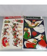 Color-Clings Static Cling Window Christmas Decorations x2 Santa Sleigh &amp;... - $221.44 MXN