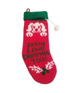 Christmas Knit Dog Christmas Stocking Dogs Love Christmas Too Red Green ... - £10.60 GBP