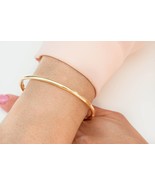 Round Bangle Bracelet-14K Bracelet-Personalized Bangle-Hinged Bracelet - $726.00+