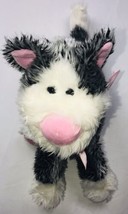 Sugar Loaf Creations Cat Kitten Dog 14” Plush Gray White With Pink Bow - £8.17 GBP