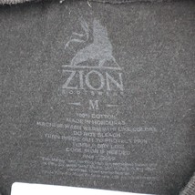 Zion Shirt Mens M Black Short Sleeve Crew Neck Casual Statement Outwear - £20.51 GBP