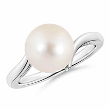 ANGARA Solitaire Freshwater Pearl Bypass Ring for Women, Girls in 14K Solid Gold - £480.88 GBP