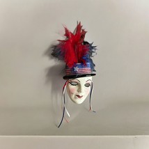 2004 Fancy Faces Signed Ceramic Hand Painted Mini Mask 5.5”x4” Mardi Gra... - $33.19