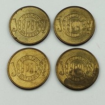 4-Jeepers! Food, Fun, Birthdays No Cash Value Tokens /Coin (4) Bronze / ... - $4.98
