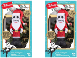 Christmas Santa Inflatable Jack Skellington 22&quot; LED Gemmy Airdorable Dis... - $25.73