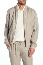 ONIA Navy Blue Linen Bomber Jacket Mens in Natural Dune $245, Sz S,  Nwt! - £47.30 GBP