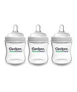 NUK Gerber Natural Choice 3pk Wide Neck Bottle Slow Flow Nipple 5-Ounce - £10.24 GBP