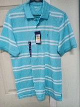 Izod Collar Shirt Soft Blue Size Med 585ae - £12.91 GBP