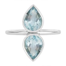 925 Sterling Silver Blue Topaz Gemstone Birthstone Ring Jewelry - $11.88+