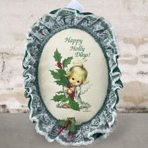 Ruth Morehead Happy Holly Days Babes Lace Wall Hanging Holiday Decor Vin... - €5,79 EUR