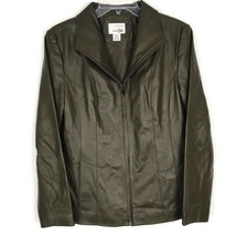 East 5th Womens Jacket Size S Small Leather Green Long Sleeve Zipper Lined  - £32.15 GBP