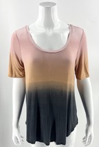 Maurices Top Size Medium Pink Gray Ombre Short Sleeve Stretch T Shirt Womens - $14.85