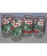 Budweiser Bud Weis Er Frog Beer Bier Glasses 1995 Set of 3 -B- - $17.95