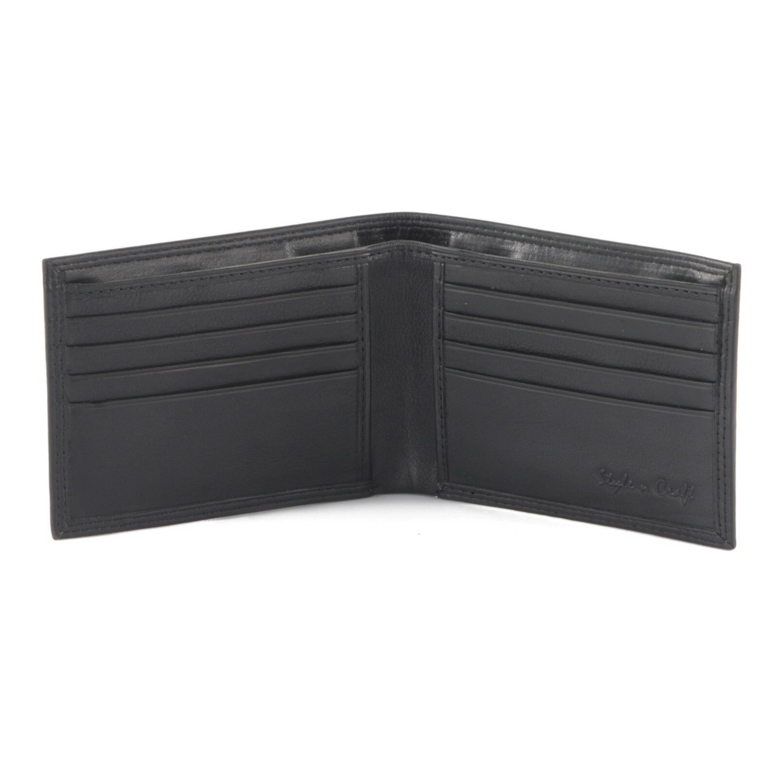 Style n Craft 300720-BL Slim Bifold Leather Wallet in Black - $31.99