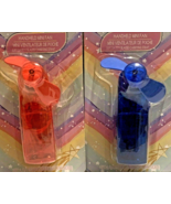 Brightly Colored Battery Operated Handled Portable Mini Fan Pink Blue 2 ... - $12.73