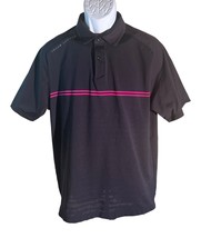 UNDER ARMOUR Loose Juniors Short Sleeve Button Down Polo Shirt Black Large - $12.59