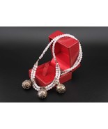 Double-Strand bead Necklace with 3 harmony sterling silver chime balls - $139.00