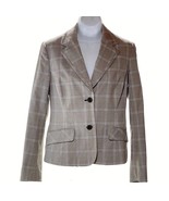 H Hilfiger Jacket Classic Plaid Suiting Blazer Women&#39;s Size 4 Cotton Blend - $1,026.18 MXN