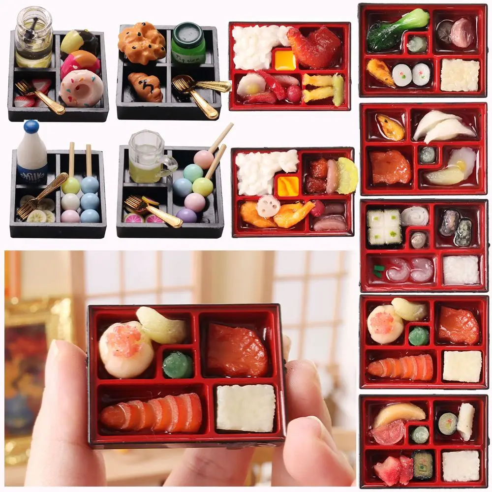 1:12 Scale Dollhouse Bento Miniature Snack Drink Simulation Food Toy Doll - £7.98 GBP+