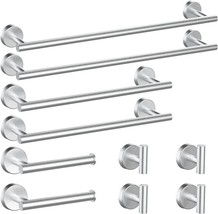 Newfun 10Pcs Brushed Nickel Bathroom Hardware Set - Includes 24&amp;18Inch Towel - $76.95