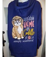 Simply Southern Blue Puppy &quot;Let&#39;s Stay Home &amp; Cuddle&quot; Hoodie Sweatshirt ... - €19,71 EUR