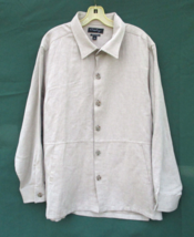 Coppley Mens XL Beige Herringbone Linen Double Vent Shirt Jacket Made in... - $118.75