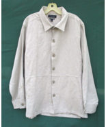 Coppley Mens XL Beige Herringbone Linen Double Vent Shirt Jacket Made in... - £93.05 GBP