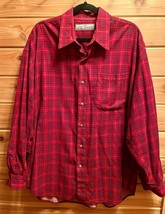 Euc Mens M.E. Sport Cordury Shirt Red-Blue Plaid Long-Sleeve Button-Down Xxl - $19.79