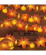 2 Pack &amp; Timer Fall Garland with Pinecone Pumpkin Lights Halloween Decor... - $274.88 MXN