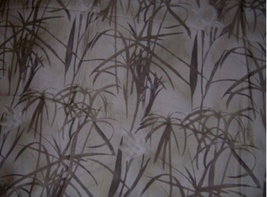 Designer Fabric Italian Pure Silk Chiffon Chic Olive Green Leafy Design 4yds - £83.76 GBP