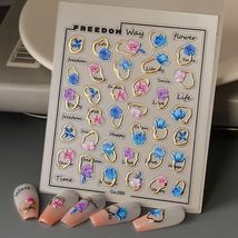 Tisaindor 5D Embossed Flower Nail Art Stickers 3 Sheets Rose Colorful - €2,14 EUR Tisaindor 5D Embossed Flower Nail Art Stickers 3 Sheets Rose Colorful - €2,14 EUR