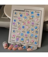 Tisaindor 5D Embossed Flower Nail Art Stickers 3 Sheets Rose Colorful - €2,14 EUR