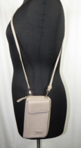 TaoMicMic Small Crossbody Purse Phone Holder Taupe Faux Leather Wallet - $14.99