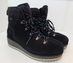 UGG Birch Black Suede Lace Up Hiking Boot Wedge Heel Dry Tech Waterproof Sz 8.5 - £66.10 GBP