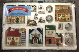 RARE! NOMA; A Country CHRISTMAS, 15 PIECE PORCELAIN LIGHTED KIT, 28576 - $43.44