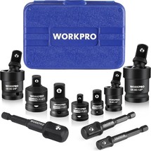 Workpro 10 Pieces Impact Socket Adapter Set With Case, Includes, 1/4&quot; 3/... - £32.08 GBP