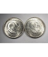 1953-S &amp; 1954-S Washington-Carver Silver Half Dollars CH UNC AM694 - £49.70 GBP