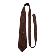 VTG Rohde Royce Paisley Silk Tie – 100% Italian Silk – Burgundy Blue Gol... - $21.60