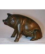 AC Williams Cast Iron Golden Still Penny Bank Pig or Hog Sitting on Hind... - £125.30 GBP