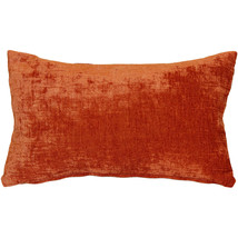 Venetian Velvet Earthen Orange Pillow 12x20, Complete with Pillow Insert - £29.33 GBP