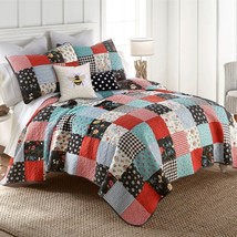 Donna Sharp Wild One 5-Pc Quilt Set Cotton Pieced Patchwork Cozy Farmhouse New - £199.86 GBP+