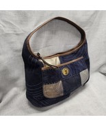 COACH Ergo Large Patchwork Pieced Suede Hobo Shoulder Bag Blue #11308 - £38.71 GBP