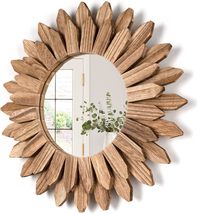 12 inch Rustic Wood Mirror for Entryway Bedroom - £31.36 GBP
